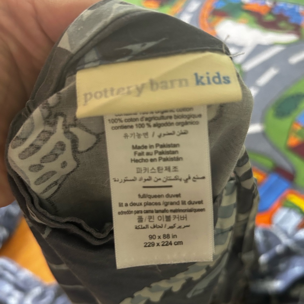 Pottery Barn Kids Gray Camouflage Full/Queen Duvet Cover